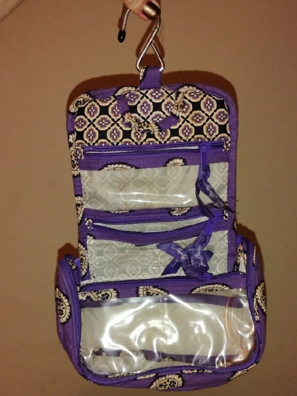 Vera Bradley Lavender Paisley Travel Zip